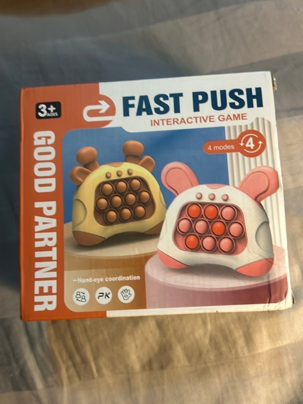 Fast Push Interactive Game Toy - Pink & Yellow Pop Bubble Electronic Game
